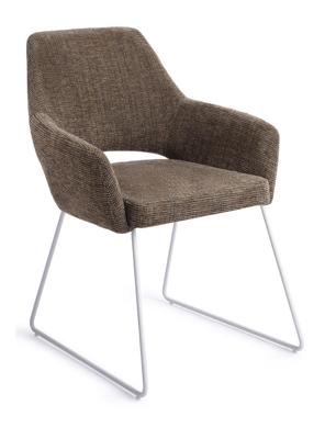 Jesper Home Yanai eetkamerstoel Checked Chestnut slide white