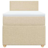 Boxspring met matras stof crèmekleurig 90x200 cm - thumbnail