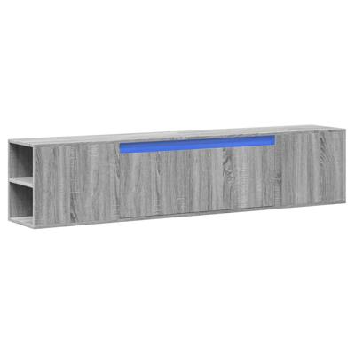 Tv-wandmeubel met LED-verlichting 180x31x39,5 cm grijs sonoma - thumbnail