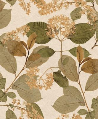 Decoprint Herbarium Behang met bladeren en bloemen - HE27231