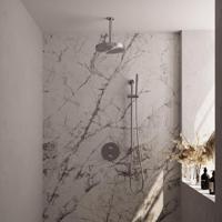 BRAUER Stripe Thermostatische Inbouw Regendouche - 3-weg - rond - SET 45 - 25cm douchekop - plafondarm - staaf handdouche - doucheslang - geïntegreerde glijstang - RVS-kleurig geborsteld PVD 5-NG-453 - thumbnail
