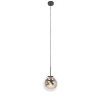 QAZQA Art Deco hanglamp zwart met smoke glas - Flore - thumbnail