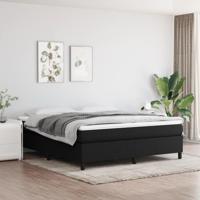 Boxspring met matras stof zwart 160x200 cm - thumbnail
