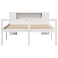 Bed met boekenkast zonder matras grenenhout wit 140x200 cm - thumbnail