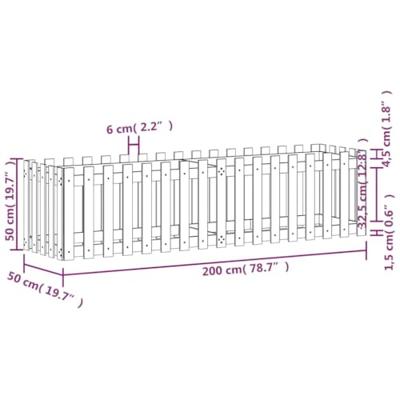 VidaXL Plantenbak verhoogd hekontwerp 200x50x50 cm geïmpregneerd hout VidaXL Plantenbak verhoogd hekontwerp 200x50x50 cm geïmpregneerd hout