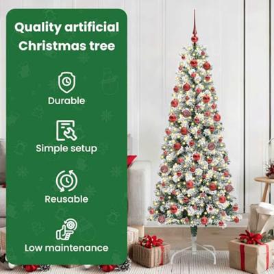 VidaXL Kunstmatige inklapbare kerstboom groen en wit 180 cm