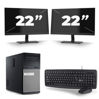 Dell Optiplex 790 Micro Tower - Intel Core i7-2e Generatie - 16GB RAM - 256GB SSD - Windows 10 + 2x 22 inch Monitor - thumbnail