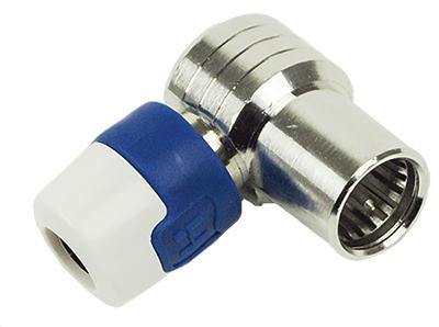 Hirschmann QFA 5 F-connector Male Wit / Blauw