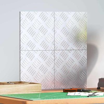 VidaXL Trap tread vierkant 4 pcs zilver 20 x 20 cm aluminium