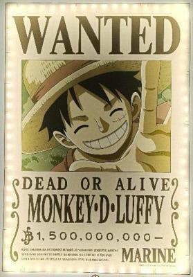 One Piece LED Wall Lamp Light Wanted Luffy 30 cm One Piece LED Wall Lamp Light Wanted Luffy 30 cm