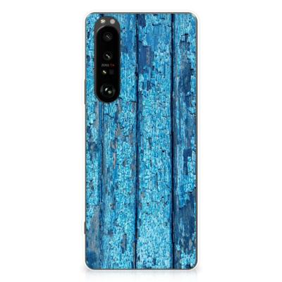 Sony Xperia 1 III | Bumper Hoesje | Wood Blue Sony Xperia 1 III | Bumper Hoesje | Wood Blue