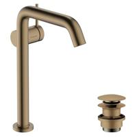 Hansgrohe Tecturis S Wastafelmengkraan - voor waskommen - push to open waste - 16.7cm uitloop - geborsteld brons 73370140 - thumbnail