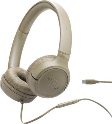 JBL Tune 530 C Comfort Fit bedrade on-ear koptelefoon met microfoon, JBL Pure Bass-geluid, EQ-presets, USB-C-connectiviteit, opvouwbaar ontwerp en knoopresistente kabel, mocha mousse