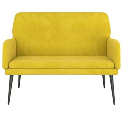 Bankje 108x79x79 cm fluweel geel