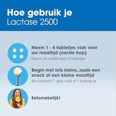 Lactase 2500 - Testpack 6 Tabletjes | Lactose Intolerantie | Klein tabletje | Bevat Lactase dat helpt bij het verteren van Lactose | Intoleran Lactase 2500 - Testpack 6 Tabletjes | Lactose Intolerantie | Klein tabletje | Bevat Lactase dat helpt bij het verteren van Lactose | Intoleran