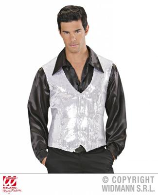 Glittervest zilver man