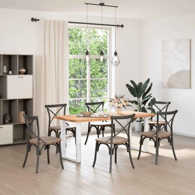 Eettafelpoten 2 st U-vormig 70x(72-73) cm staal wit