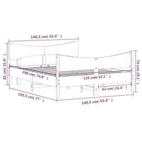 Bedframe zonder matras massief grenenhout 135x190 cm - thumbnail