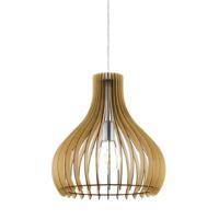 Eglo HanglampTindori 38cm lichtbruin hout - 96258 - thumbnail