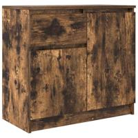 Dressoir met lade 71x35x65 cm spaanplaat gerookt eikenkleurig - thumbnail