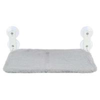 Trixie hangmat voor aan raam opvouwbaar pluche / mesh wit / grijs - thumbnail