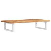 Badkamer wandschap staal en massief acaciahout - thumbnail