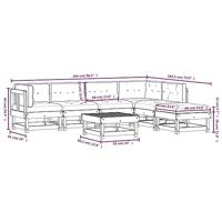 7-delige Loungeset met kussens geïmpregneerd grenenhout - thumbnail
