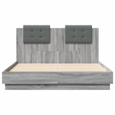 Bedframe met hoofdeinde grijs sonoma eiken 120x190 cm