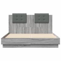 Bedframe met hoofdeinde grijs sonoma eiken 120x190 cm - thumbnail