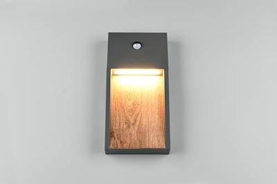 Trio Design wandlampSalmon grijs met hout en sensor - 246969135