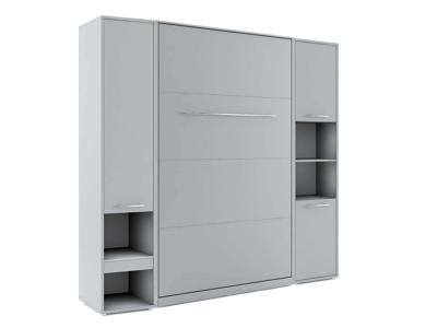 Opklapbed CONCEPTION 120x200 cm mat grijs (verticaal) met kasten Opklapbed CONCEPTION 120x200 cm mat grijs (verticaal) met kasten