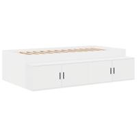 Opbergbedframe met lade Wit 244 x 127 x 53.5 cm Bewerkt hout - thumbnail
