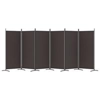 Kamerscherm met 6 panelen 520x180 cm stof bruin - thumbnail