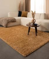 Tapeso Hoogpolig vloerkleed shaggy Trend effen - goud - 240x340 cm - thumbnail