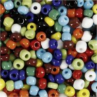 Creativ Company Rocailles, d 4 mm, afm 6/0, gatgrootte 0,9-1,2 mm, diverse kleuren, 1000 gr/ 1 doosje - thumbnail