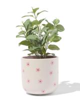 HEMA Bloempot 13.4x13.4x12.7cm keramiek reliëf - thumbnail