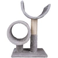 Maxxpro Krabpaal - Met Tunnel - 50 cm - Pluche en Sisal - Grijs - thumbnail