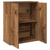 Dressoir 60x30x75 cm bewerkt hout oud houtkleurig - thumbnail