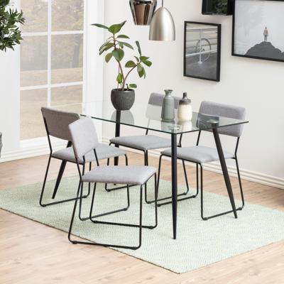 Eettafel 'Louise' 140 x 80cm met zwarte poten Eettafel 'Louise' 140 x 80cm met zwarte poten