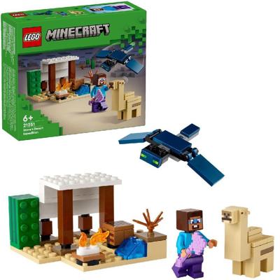 LEGO 21251 Minecraft Steve's woestijnexpeditie, videogamespeelgoed, bioom met huis en minifiguren
