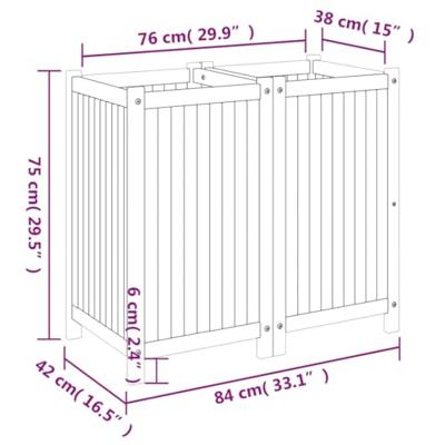 VidaXL Plantenbak met voering 84x42x75 cm massief acaciahout