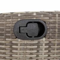 Tuinstoel verstelbaar met kussens poly rattan grijs - thumbnail