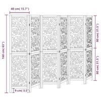 Kamerscherm met 6 panelen massief paulowniahout zwart - thumbnail