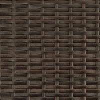 Tuinbank 2-zits met voetenbanken poly rattan bruin - thumbnail