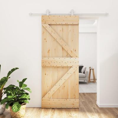 Schuifdeur met beslag 85x210 cm massief grenenhout