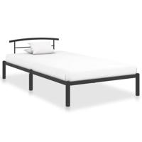 Bedframe metaal zwart 90x200 cm - thumbnail