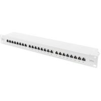 DIGITUS Patch Panel - 19-inch - Cat-6A - 24-poorts RJ45 - Afgeschermd - LSA patchpaneel - Rack-mount 1U - Grijs - thumbnail