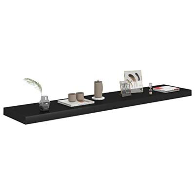 VidaXL Wandschappen zwevend 2 st 120x23,5x3,8 cm mdf zwart