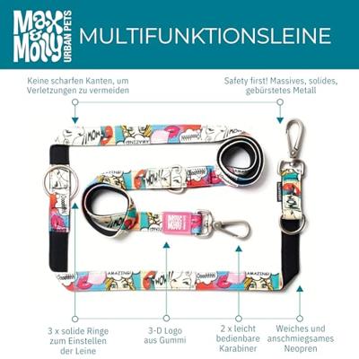 Max & Molly 4897039632175 Comfortabel, veilig, gevoerd neopreen, koel en flexibel, multifunctioneel linnen, L, zebra