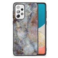 Samsung Galaxy A73 Marmeren Print Telefoonhoesje Marmer Grijs - thumbnail